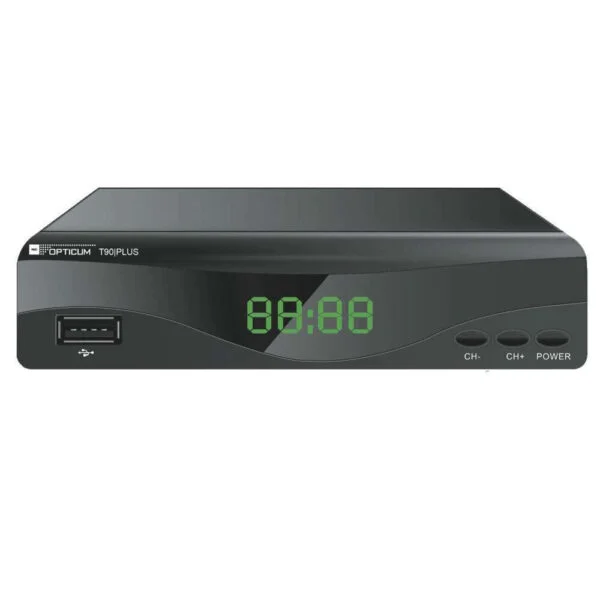 Opticum T90 Plus Ψηφιακός Δέκτης Mpeg-4 Full HD (1080p) με Λειτουργία PVR (Εγγραφή σε USB) Σύνδεσεις SCART / HDMI / USB